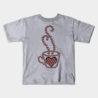 Hot Coffee Heart Smell Kids T-Shirt